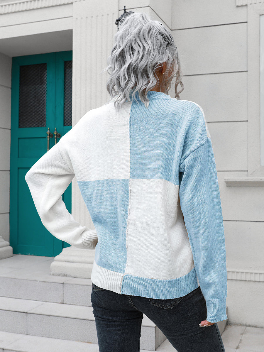 Contrast Drop Shoulder Sweater (9)