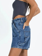 Washed High Rise Denim Shorts (8)