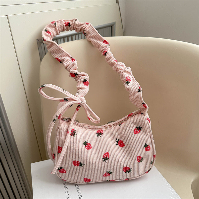 Casual Small Square Bag Corduroy Versatile Commuter Shoulder photo 1