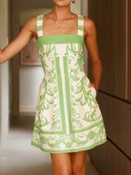 Printed Square Neck Midi Dress (24)