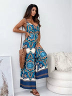 Printed Spaghetti Strap Wide-leg Jumpsuit (10)