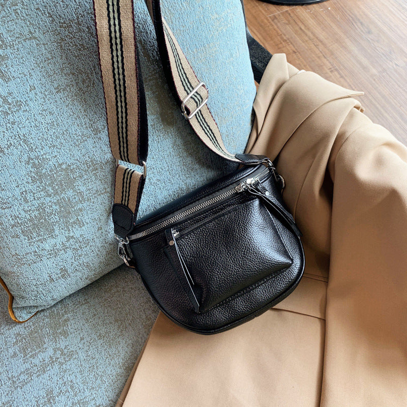 One Shoulder Crossbody Soft Leather Casual Saddle Bag photo 3