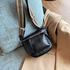One Shoulder Crossbody Soft Leather Casual Saddle Bag photo 3