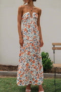 Floral Halter Neck Tiered Maxi Dress (4)