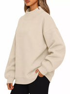 Oversized Mock Neck Long Sleeve Sweatshirt (11)