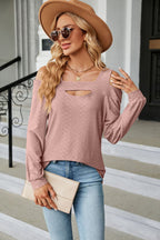 Cold Shoulder Square Neck Cutout Blouse (3)