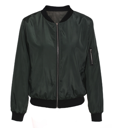 Solid Color Short Vertical Collar Leisure Zipper Jacket photo 3