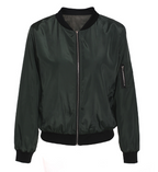 Solid Color Short Vertical Collar Leisure Zipper Jacket photo 3