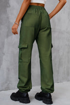 Buttoned High Waist Jeans Pockets (2)