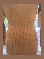 Full Size Mock Neck Cable Knit Sweater Dress Front Slit Plus (8)