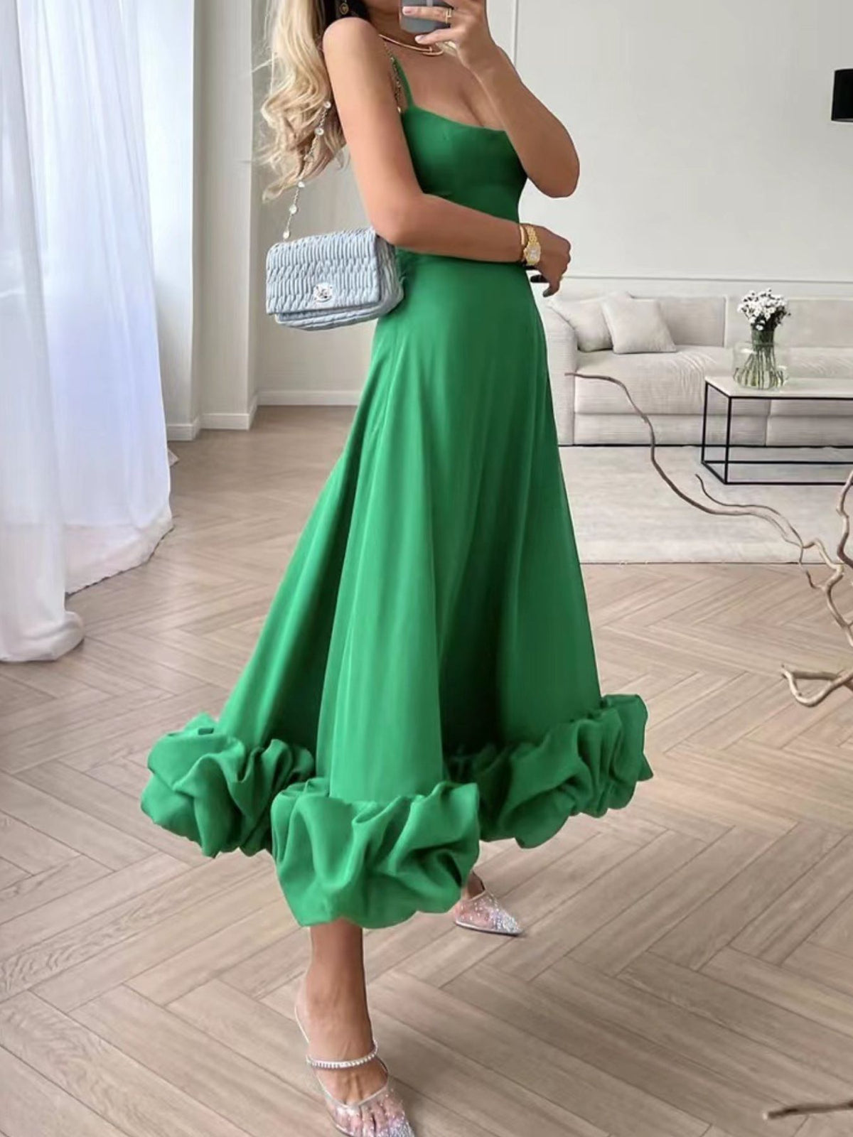Ruffle Hem Scoop Neck Midi Dress (20)
