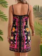 Floral Print Spaghetti Strap Wrap Mini Dress (16)