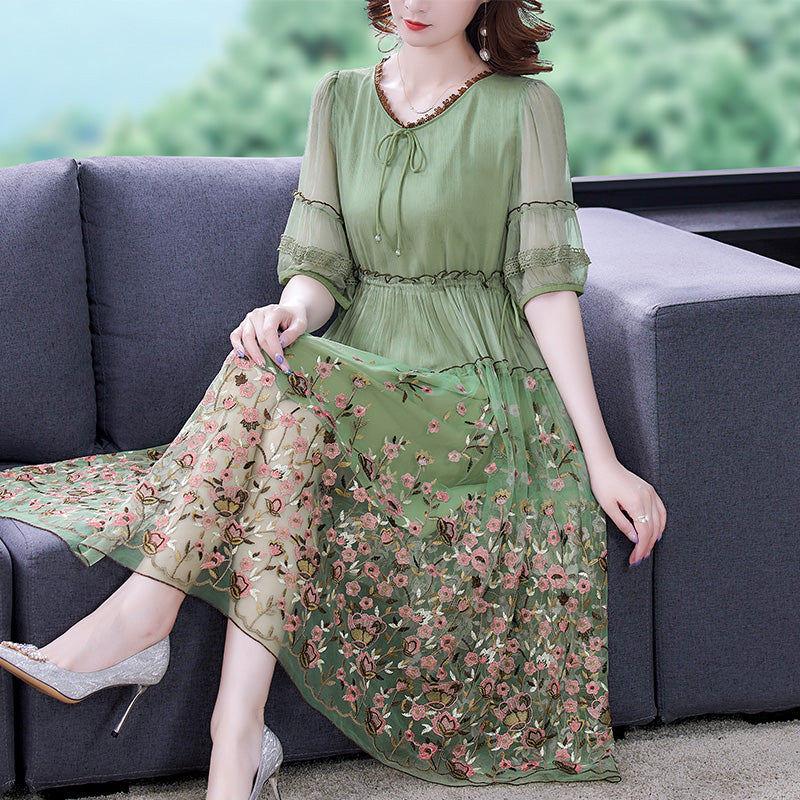 Summer Hangzhou Heavy Silk Dress High-end variant CJLS118453406FU|CJLS118453407GT|CJLS118453408HS|CJLS118453409IR|CJLS118453410JQ