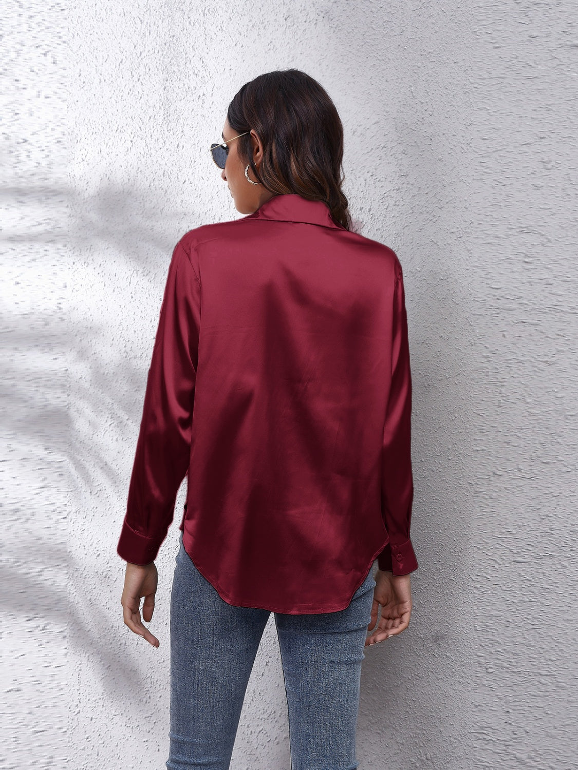 Collared Neck Buttoned Long Sleeve Shirt (21)