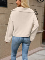 Half-zip Dropped Shoulder Sweatshirt (6)
