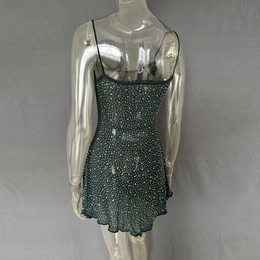 Rhinestone Decor Mini Cami Dress (33)