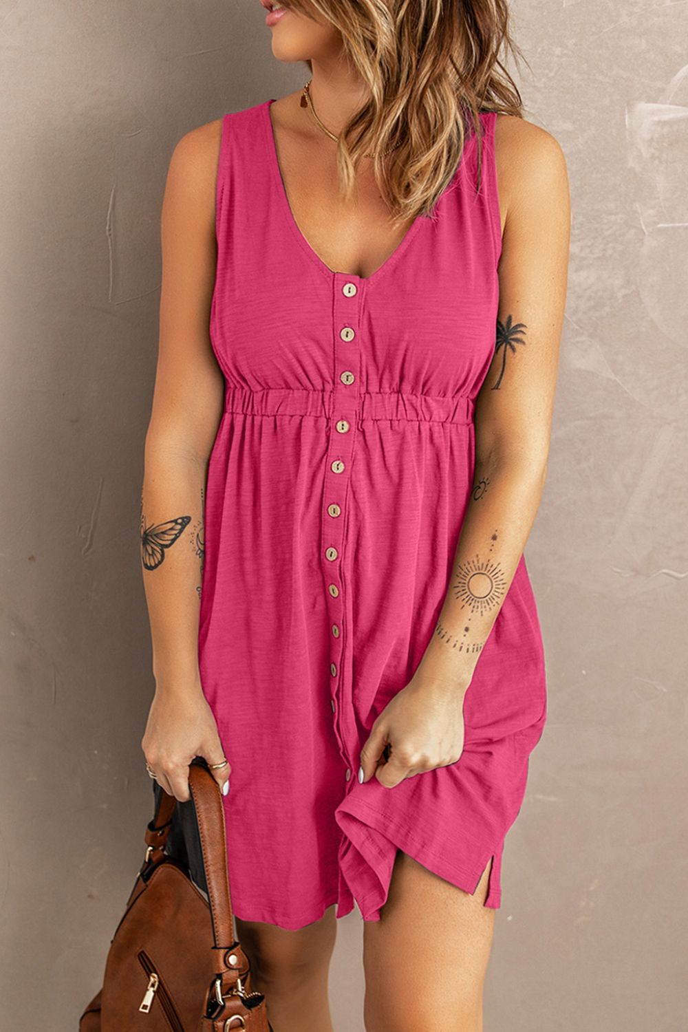Sleeveless Button Down Mini Magic Dress (24)