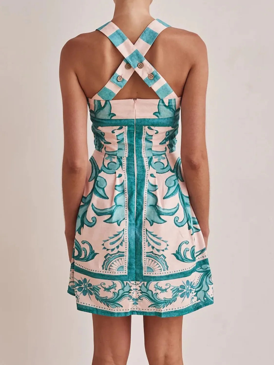Printed Square Neck Midi Dress (14)