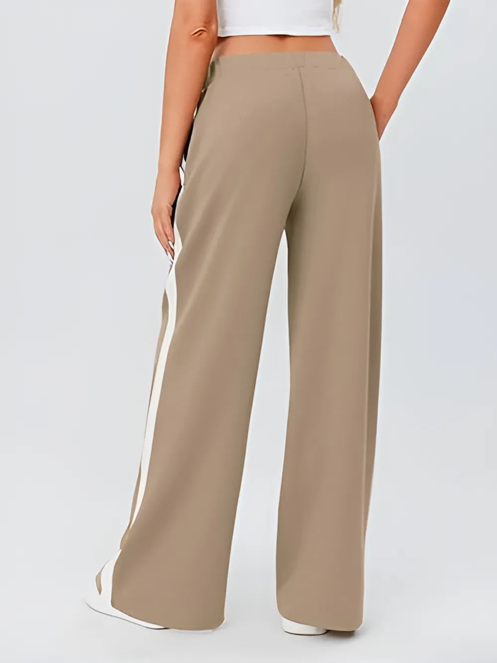 Side Striped Wide Leg Pants (2)