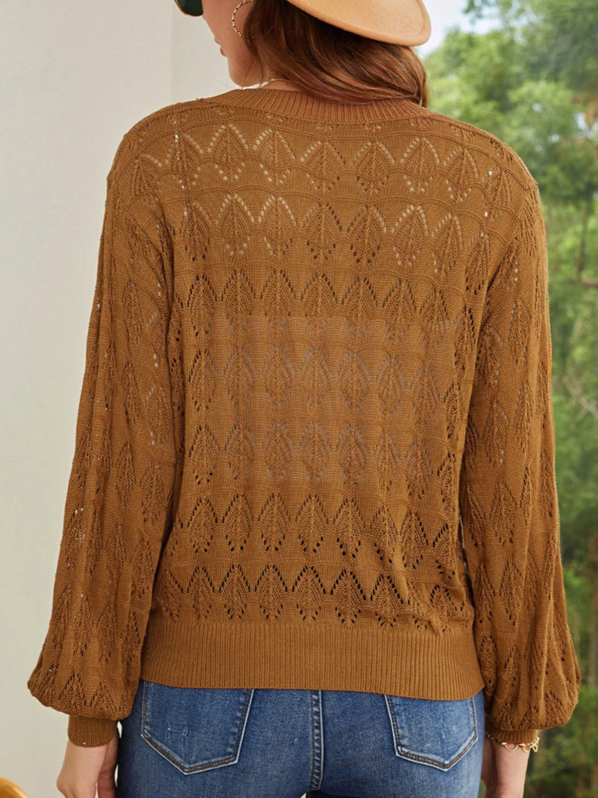 Openwork Button Up Cardigan (8)