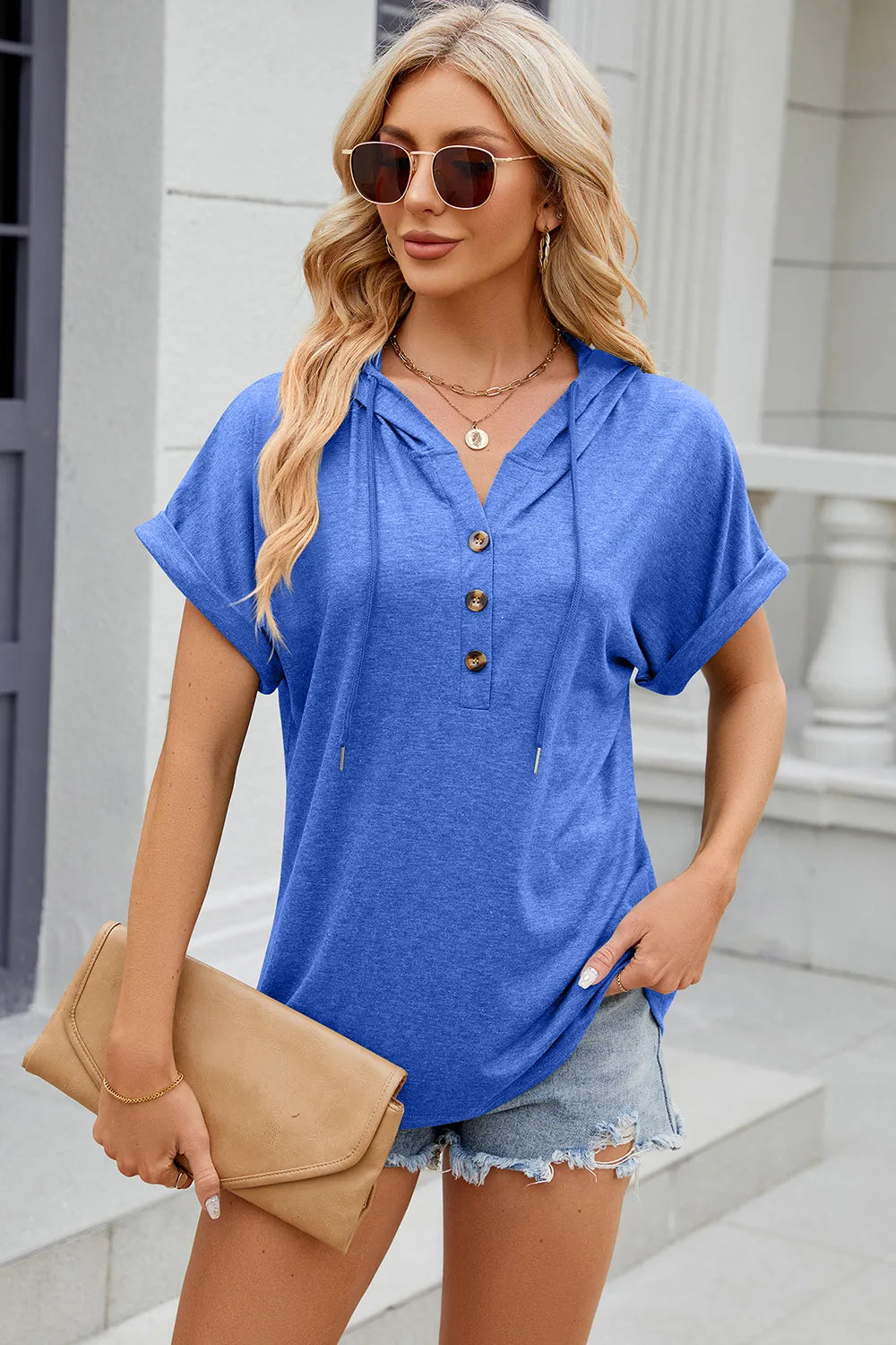 Hooded Short Sleeve T-shirt (6)
