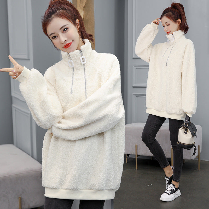 Lamb Wool Turtleneck Top variant CJNSSYWY05006-White-XXL|CJNSSYWY05006-White-XL|CJNSSYWY05006-White-L|CJNSSYWY05006-White-S|CJNSSYWY05006-White-M