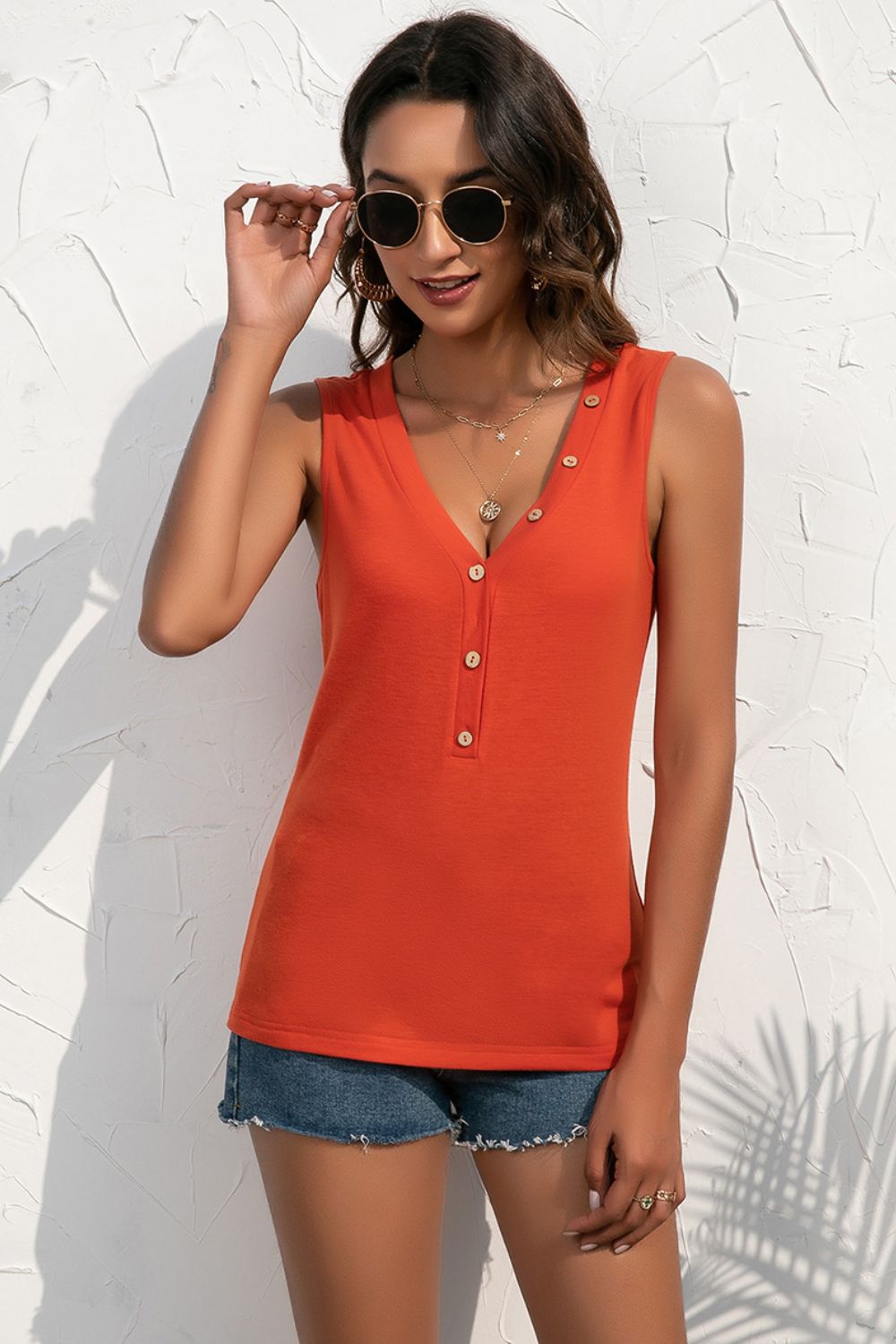 Buttoned Deep V Tank (10)