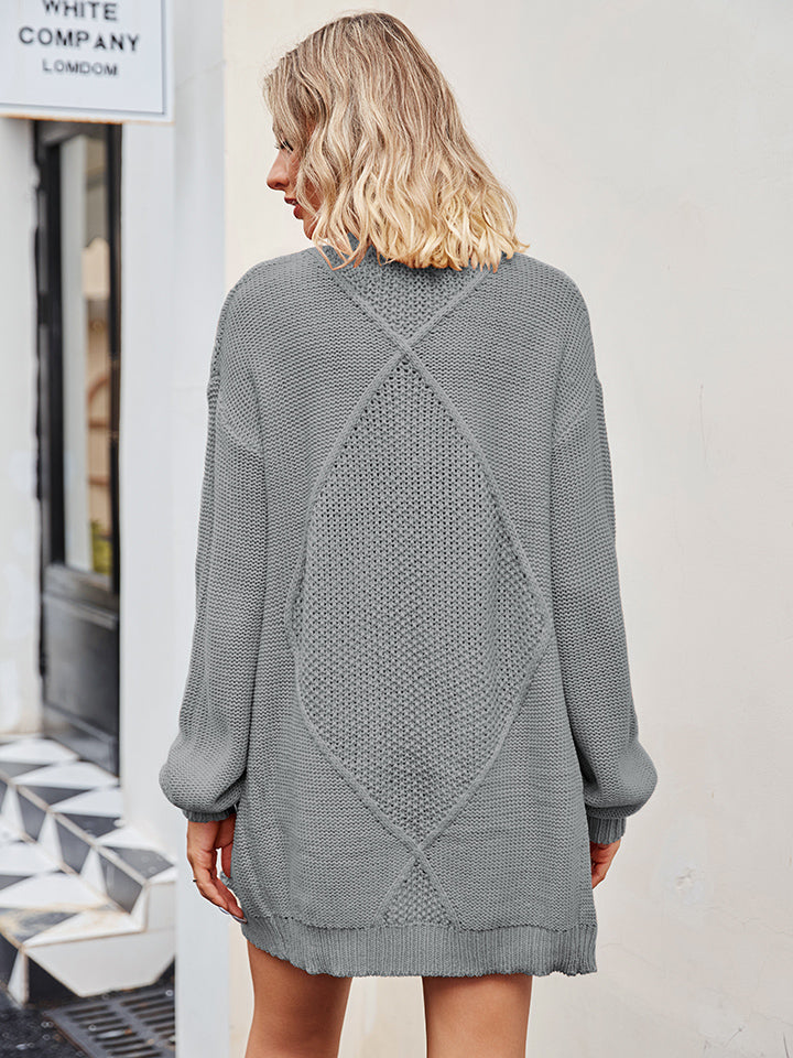 Cable-knit Long Sleeve Cardigan (15)