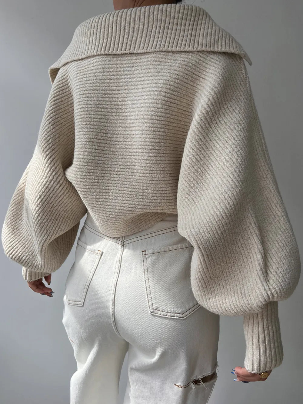 Johnny Collar Long Sleeve Sweater (2)