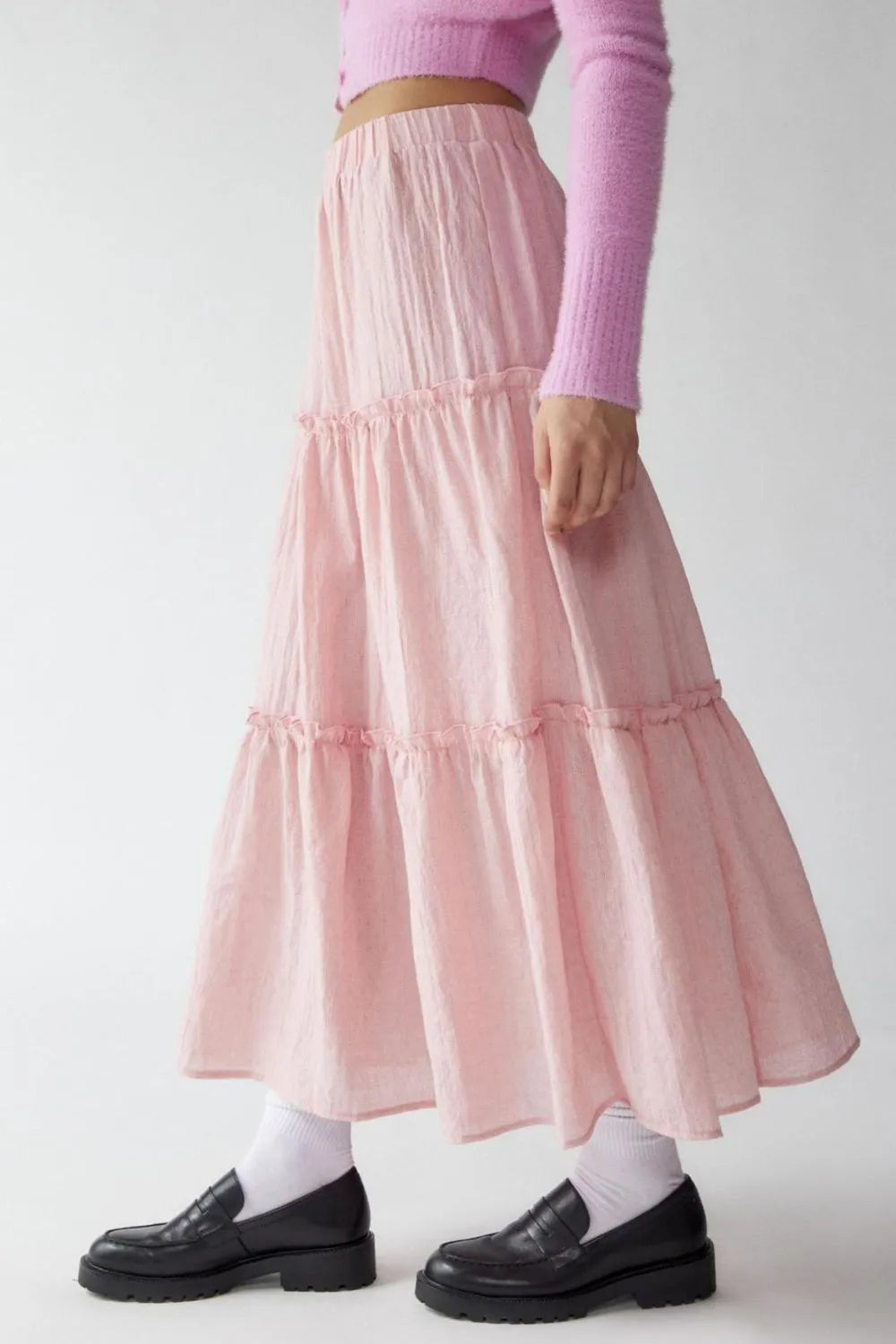 Frill Elastic Waist Skirt (16)