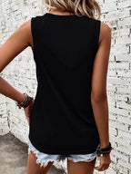 Breathable V-neck Ribbed-band Tank Top (15)