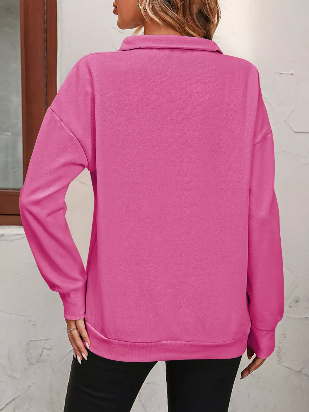 Quarter Zip Dropped Shoulder Sweatshirt (21)