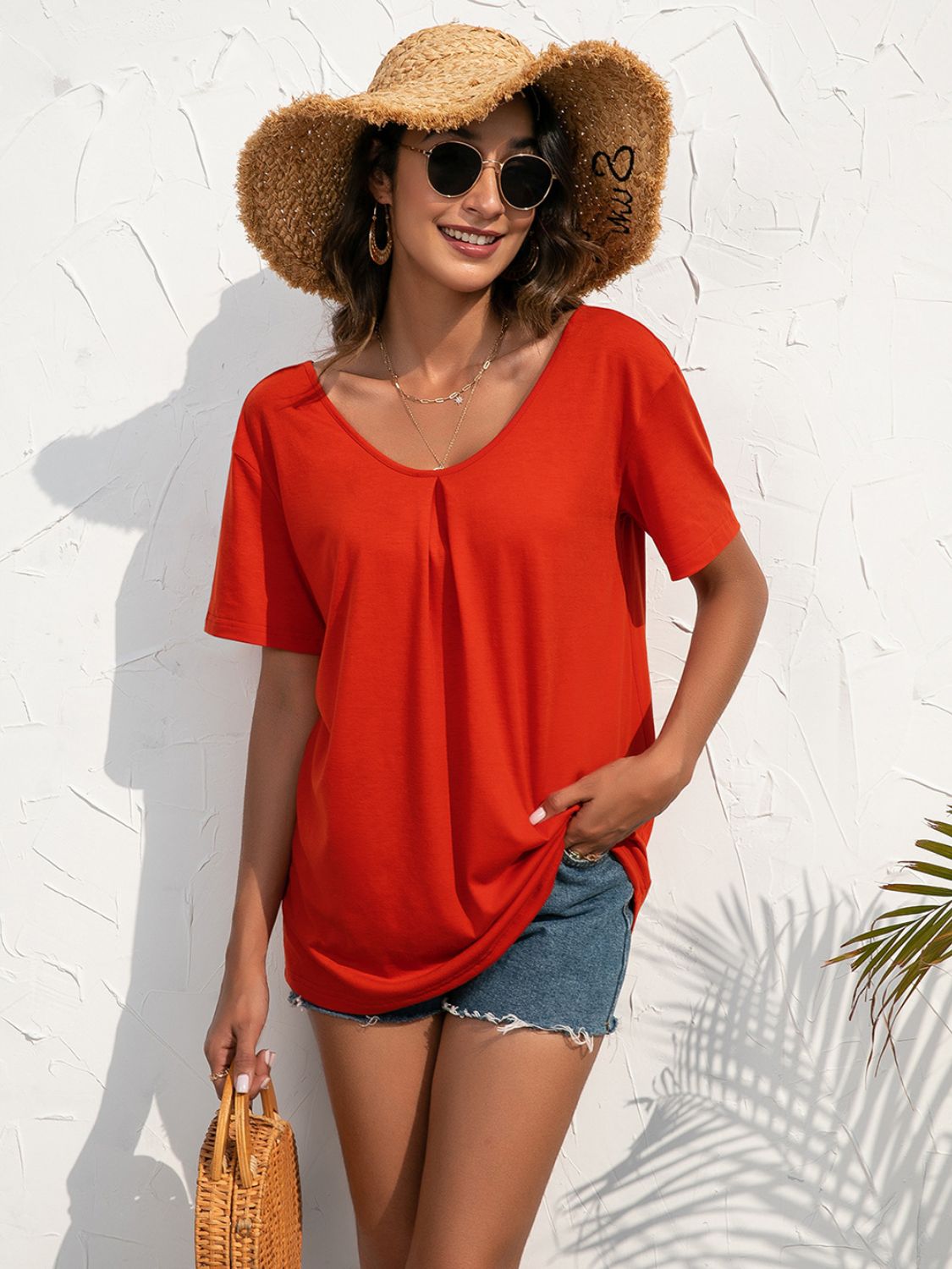 Lace Trim Short Sleeve Top (6)