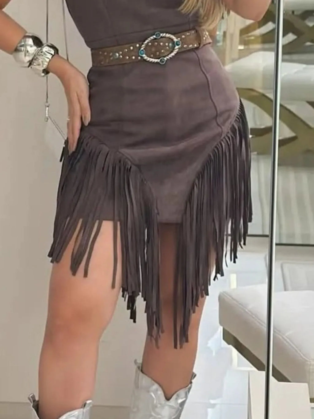 Fringe Square Neck Bodycon Mini Dress (8)