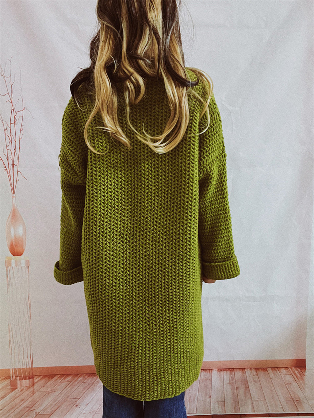 Open Front Long Sleeve Cardigan Pockets (8)