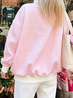 Oversized Striped Crew Neck Sweatshirt (9)