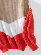 Contrast Round Neck Long Sleeve Sweater (14)