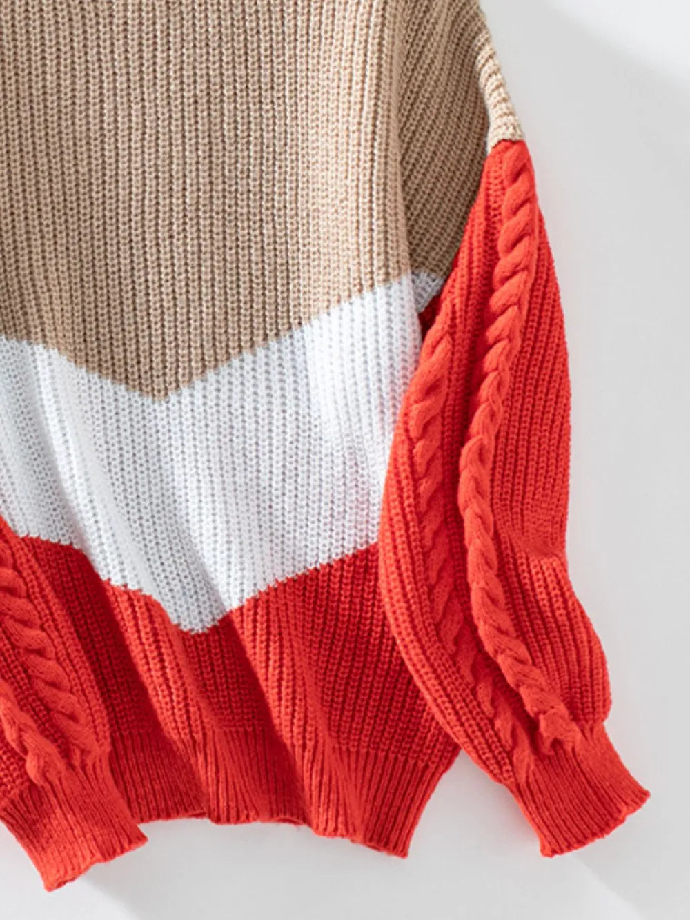 Contrast Round Neck Long Sleeve Sweater (14)