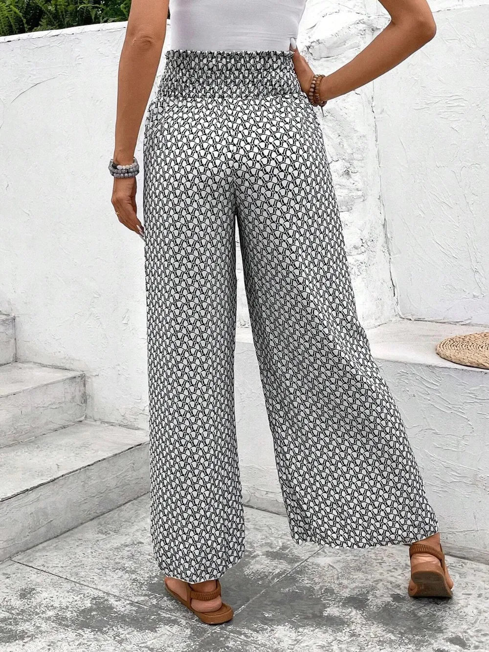Tied Printed Wide Leg Pants (21)