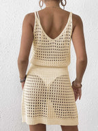 Crochet Knit Cover Up Mini Dress (11)
