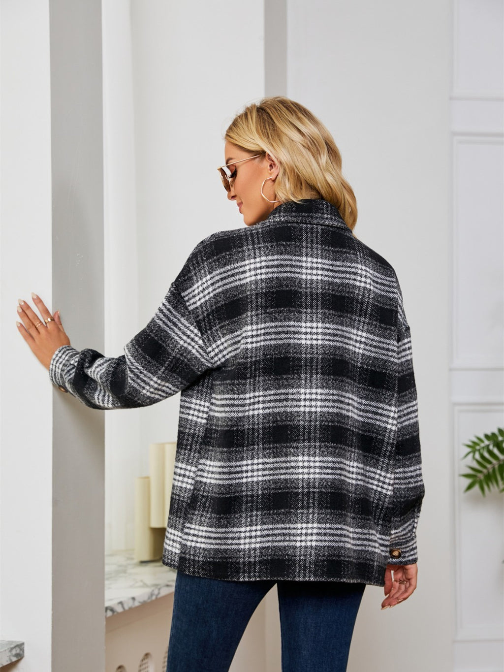 Plaid Collared Shirt Jacket (12)