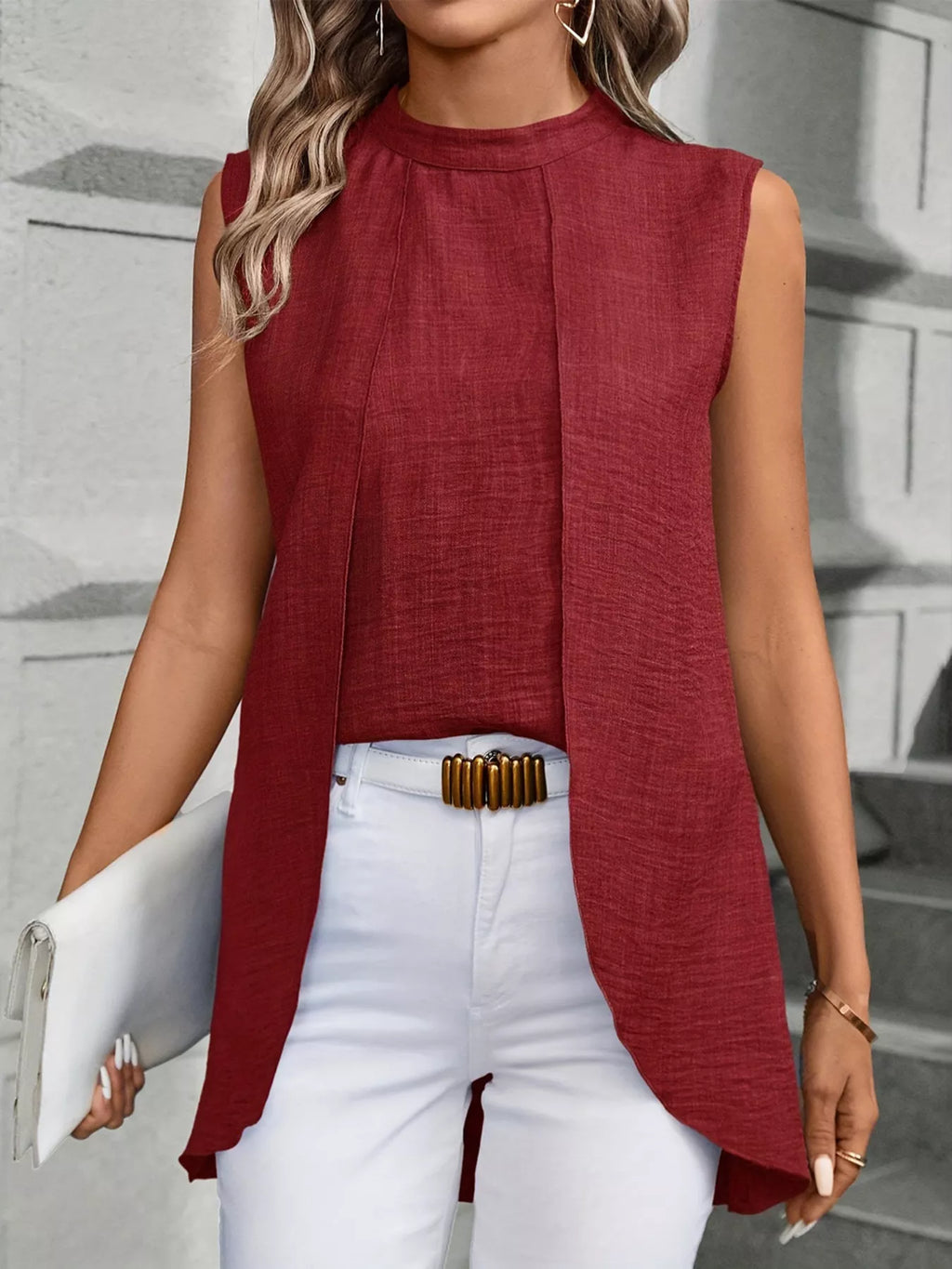 Mock Neck Sleeveless Top (23)