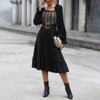 Square-neck Cinched Midi Dress photo 4
