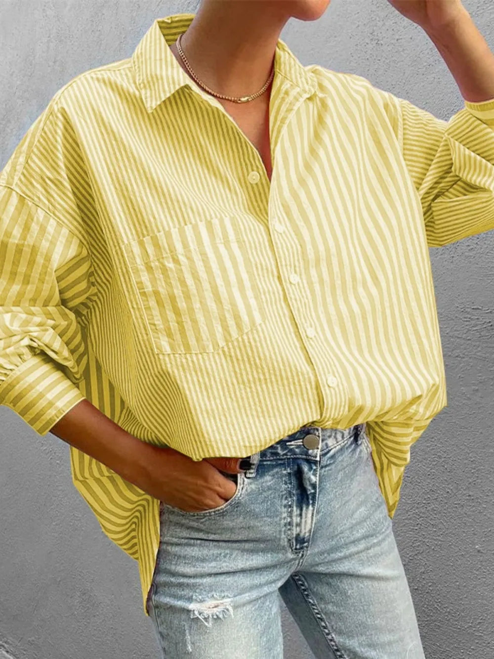 Striped Button Down Long Sleeve Shirt (5)