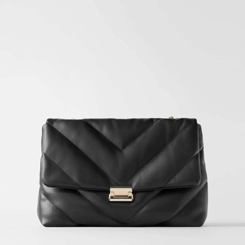 Bag White Quilted Oversized Shoulder variant CJBHNSNS29679-Black