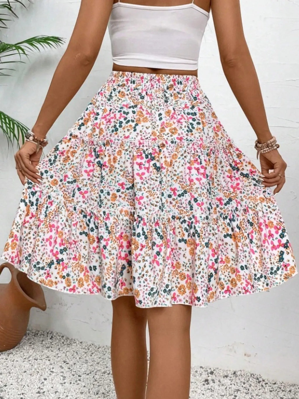 Floral Print Midi Skirt (10)