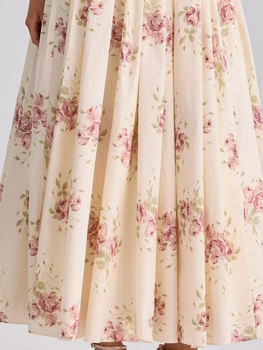 Floral Spaghetti Straps Midi Dress (26)
