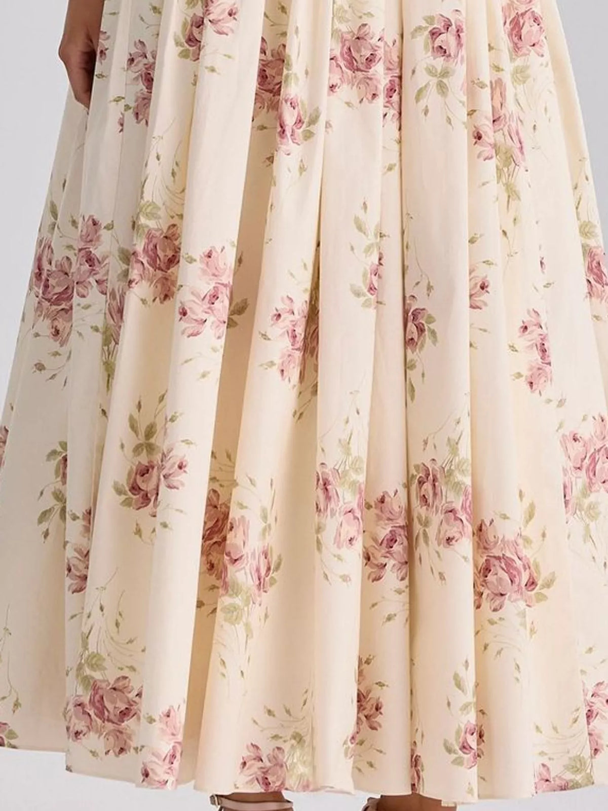 Floral Spaghetti Straps Midi Dress (26)