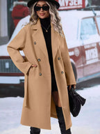 Double-breasted Lapel Collar Overcoat (8)