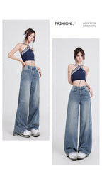 Wide Leg Jeans High Waist Baggy Straight Trousers photo 22